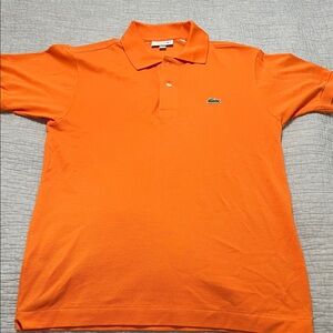 Lacoste Men's Bright Orange Polo Shirt Size Small